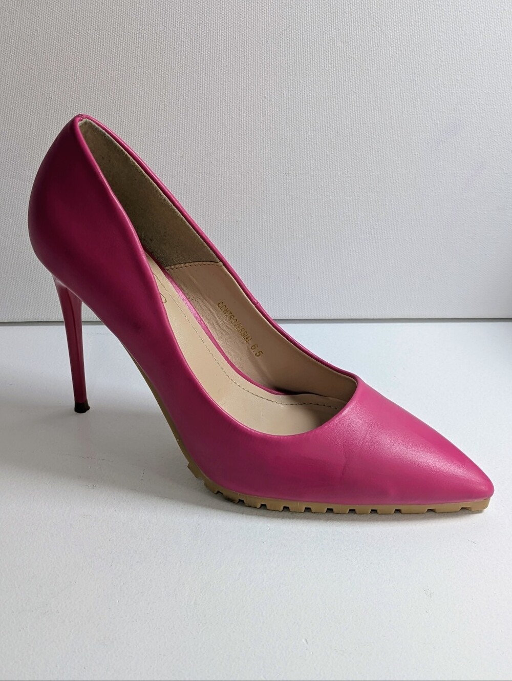 Women's Pumps Hot Pink Slip On ultra High Heels Sz 6.5 Party Going Out Club EUC